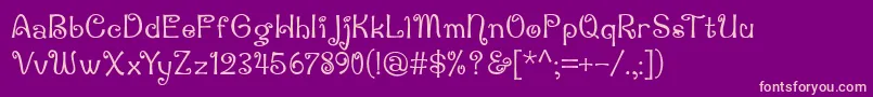 Penguin ffy Font – Pink Fonts on Purple Background