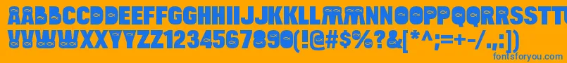Fonte BulltoadjfishRegular – fontes azuis em um fundo laranja
