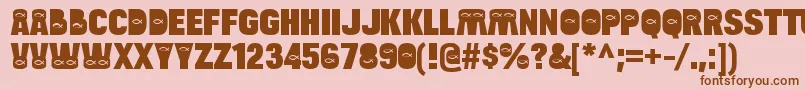 Czcionka BulltoadjfishRegular – brązowe czcionki na różowym tle