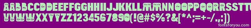 BulltoadjfishRegular Font – Green Fonts on Purple Background