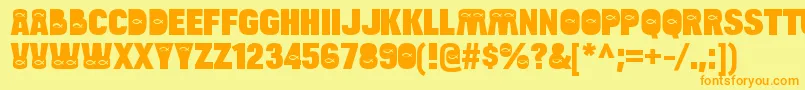 More about BulltoadjfishRegular Font BulltoadjfishRegular Font – Orange Fonts on Yellow Background