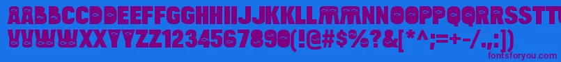 BulltoadjfishRegular Font – Purple Fonts on Blue Background