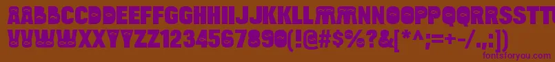 BulltoadjfishRegular-fontti – violetit fontit ruskealla taustalla