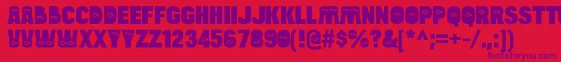 BulltoadjfishRegular-Schriftart – Violette Schriften auf rotem Hintergrund