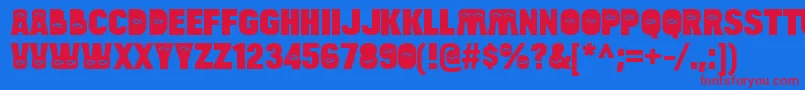 BulltoadjfishRegular Font – Red Fonts on Blue Background