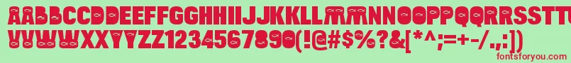 BulltoadjfishRegular Font – Red Fonts on Green Background