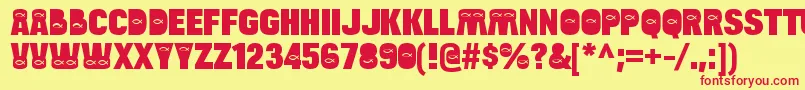 BulltoadjfishRegular Font – Red Fonts on Yellow Background