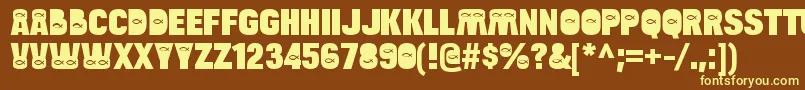 BulltoadjfishRegular Font – Yellow Fonts on Brown Background