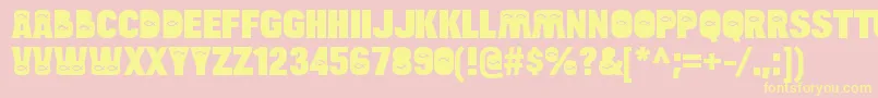Czcionka BulltoadjfishRegular – żółte czcionki na różowym tle