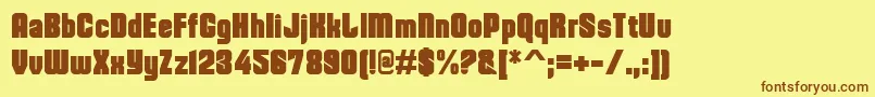 DohrmaRegular-fontti – ruskeat fontit keltaisella taustalla