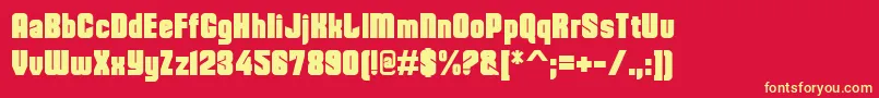 DohrmaRegular Font – Yellow Fonts on Red Background