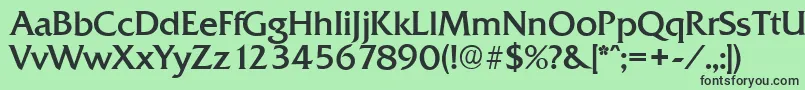 フォントQuadratserialRegular – 緑の背景に黒い文字