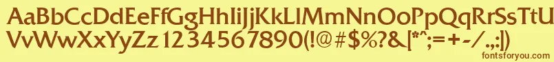 Шрифт QuadratserialRegular – коричневые шрифты на жёлтом фоне