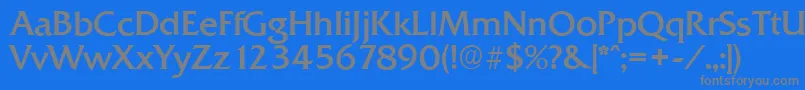 フォントQuadratserialRegular – 青い背景に灰色の文字