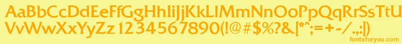 QuadratserialRegular Font – Orange Fonts on Yellow Background