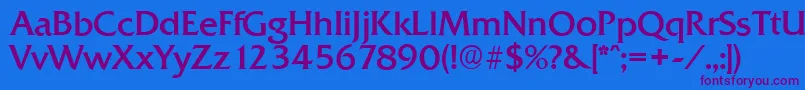 QuadratserialRegular Font – Purple Fonts on Blue Background