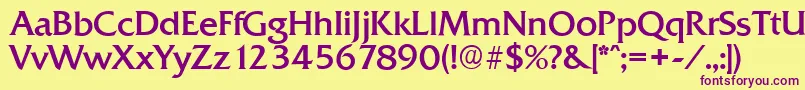 QuadratserialRegular Font – Purple Fonts on Yellow Background