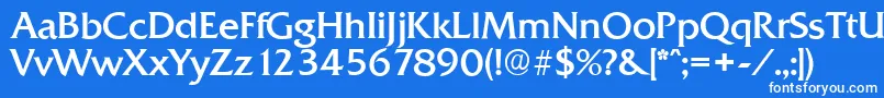 フォントQuadratserialRegular – 青い背景に白い文字