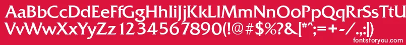 フォントQuadratserialRegular – 赤い背景に白い文字