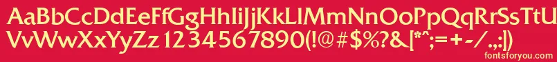 QuadratserialRegular Font – Yellow Fonts on Red Background