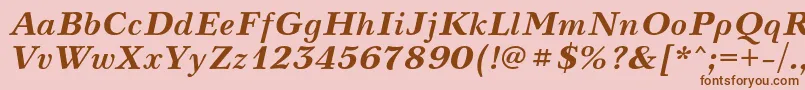 NevacBolditalic Font – Brown Fonts on Pink Background