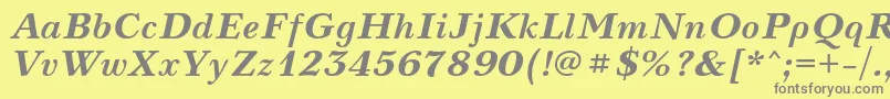 NevacBolditalic-Schriftart – Graue Schriften auf gelbem Hintergrund