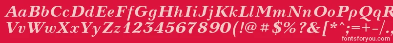 Шрифт NevacBolditalic – розовые шрифты на красном фоне