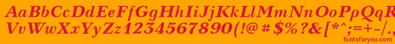 NevacBolditalic-Schriftart – Rote Schriften auf orangefarbenem Hintergrund