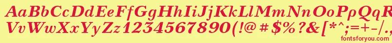 NevacBolditalic Font – Red Fonts on Yellow Background