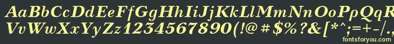 フォントNevacBolditalic – 黒い背景に黄色の文字
