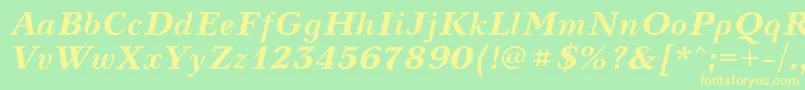 NevacBolditalic Font – Yellow Fonts on Green Background