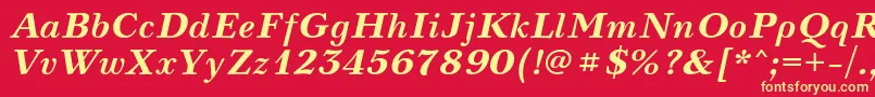 NevacBolditalic Font – Yellow Fonts on Red Background