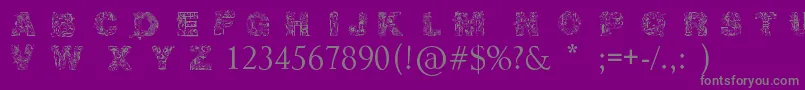 フォントIrasutoJiTruetype – 紫の背景に灰色の文字