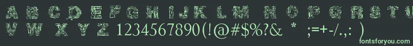 フォントIrasutoJiTruetype – 黒い背景に緑の文字