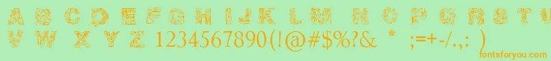 IrasutoJiTruetype Font – Orange Fonts on Green Background