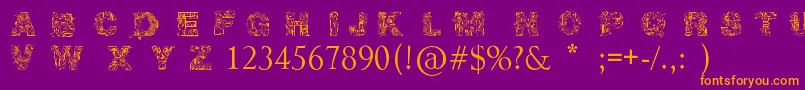 IrasutoJiTruetype Font – Orange Fonts on Purple Background