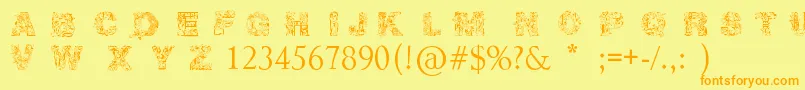 IrasutoJiTruetype Font – Orange Fonts on Yellow Background
