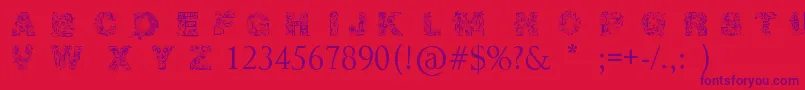 Fonte IrasutoJiTruetype – fontes roxas em um fundo vermelho