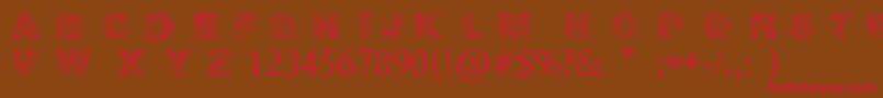IrasutoJiTruetype Font – Red Fonts on Brown Background