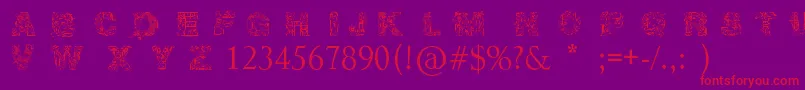 IrasutoJiTruetype Font – Red Fonts on Purple Background