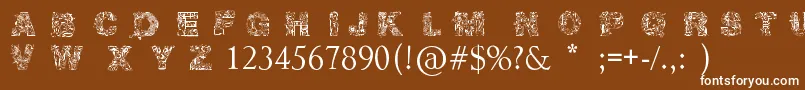 フォントIrasutoJiTruetype – 茶色の背景に白い文字