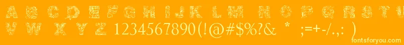 フォントIrasutoJiTruetype – オレンジの背景に黄色の文字