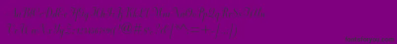 Dorchesterscriptmtstd-Schriftart – Schwarze Schriften auf violettem Hintergrund