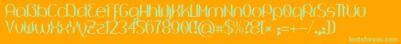 Wouliane Font – Green Fonts on Orange Background