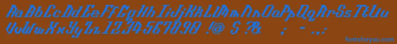 Isometype Font – Blue Fonts on Brown Background