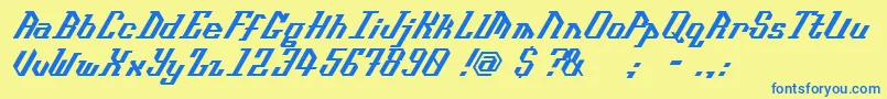Isometype Font – Blue Fonts on Yellow Background