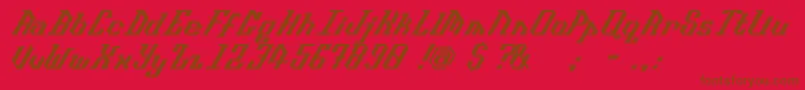Isometype Font – Brown Fonts on Red Background