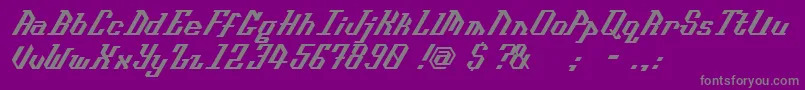 フォントIsometype – 紫の背景に灰色の文字