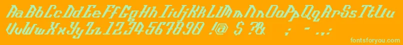 Isometype Font – Green Fonts on Orange Background
