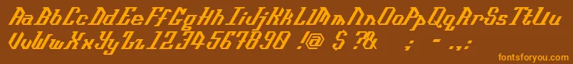 Isometype Font – Orange Fonts on Brown Background